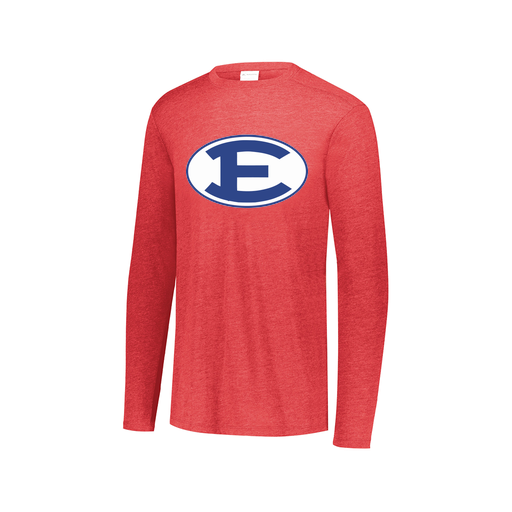 [FTLCUBRD-AXS-LOGO2] Decker Men's Tri-Blend T-Shirt - Long Sleeve (Adult XS, Red, Logo 2)