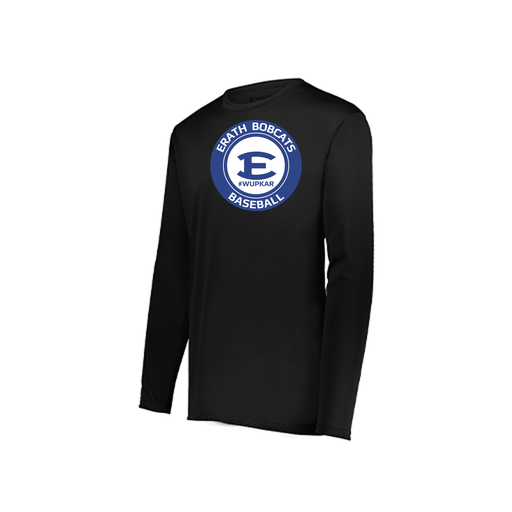 [222823.080.S-LOGO1] Youth LS Smooth Sport Shirt (Youth S, Black, Logo 1)