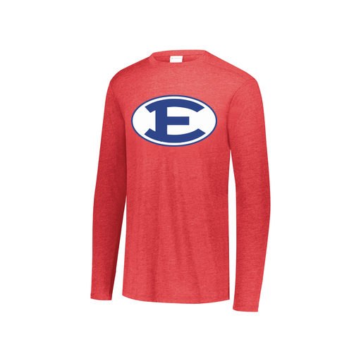 [FTLCUBRD-YS-LOGO2] Decker Youth Tri-Blend T-Shirt - Long Sleeve (Youth S, Red, Logo 2)