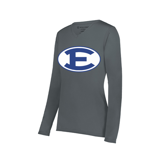[222824.059.S-LOGO2] Ladies LS Smooth Sport Shirt (Female Adult S, Gray, Logo 2)