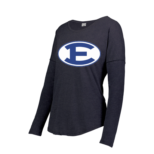 [FTLCUBNV-FAS-LOGO2] Decker Women's Tri-Blend T-Shirt - Long Sleeve (Female Adult S, Navy, Logo 2)