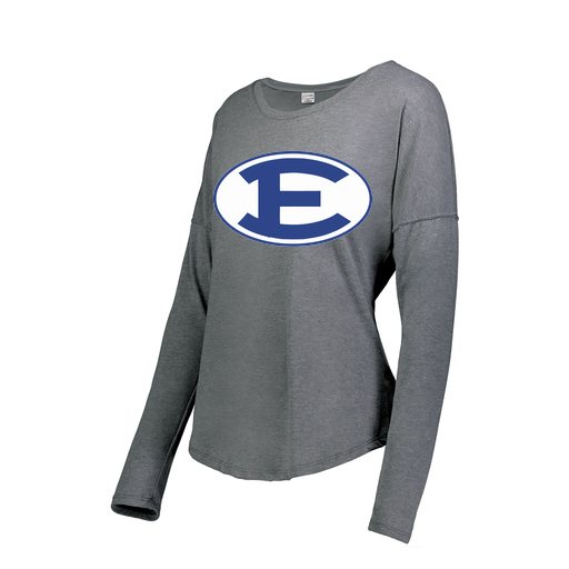 [FTLCUBGY-FAS-LOGO2] Decker Women's Tri-Blend T-Shirt - Long Sleeve (Female Adult S, Gray, Logo 2)